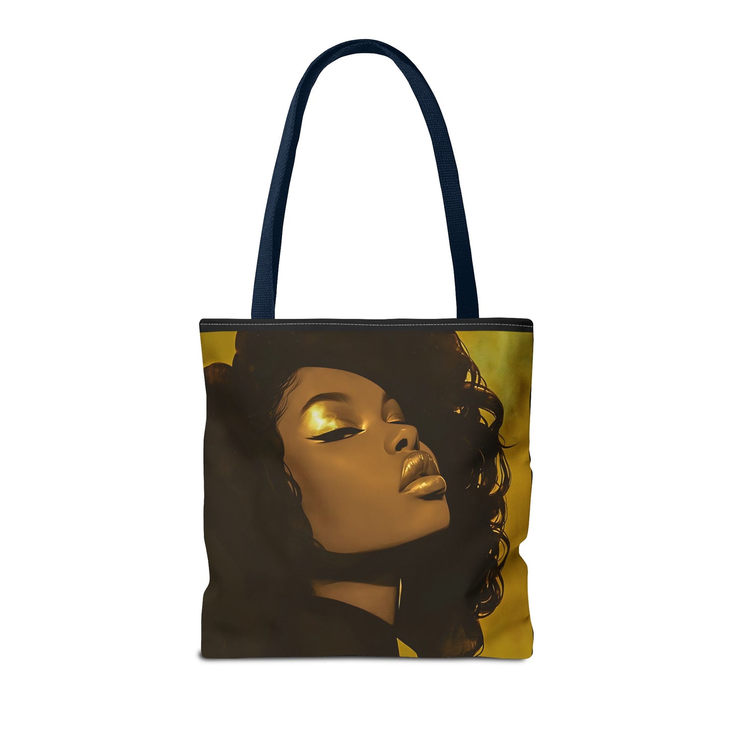 Abstract Black Woman Digital Print Tote Bag - Stylish Black and Gold Design - Unique Gift Idea -Trendy Shopping Bag