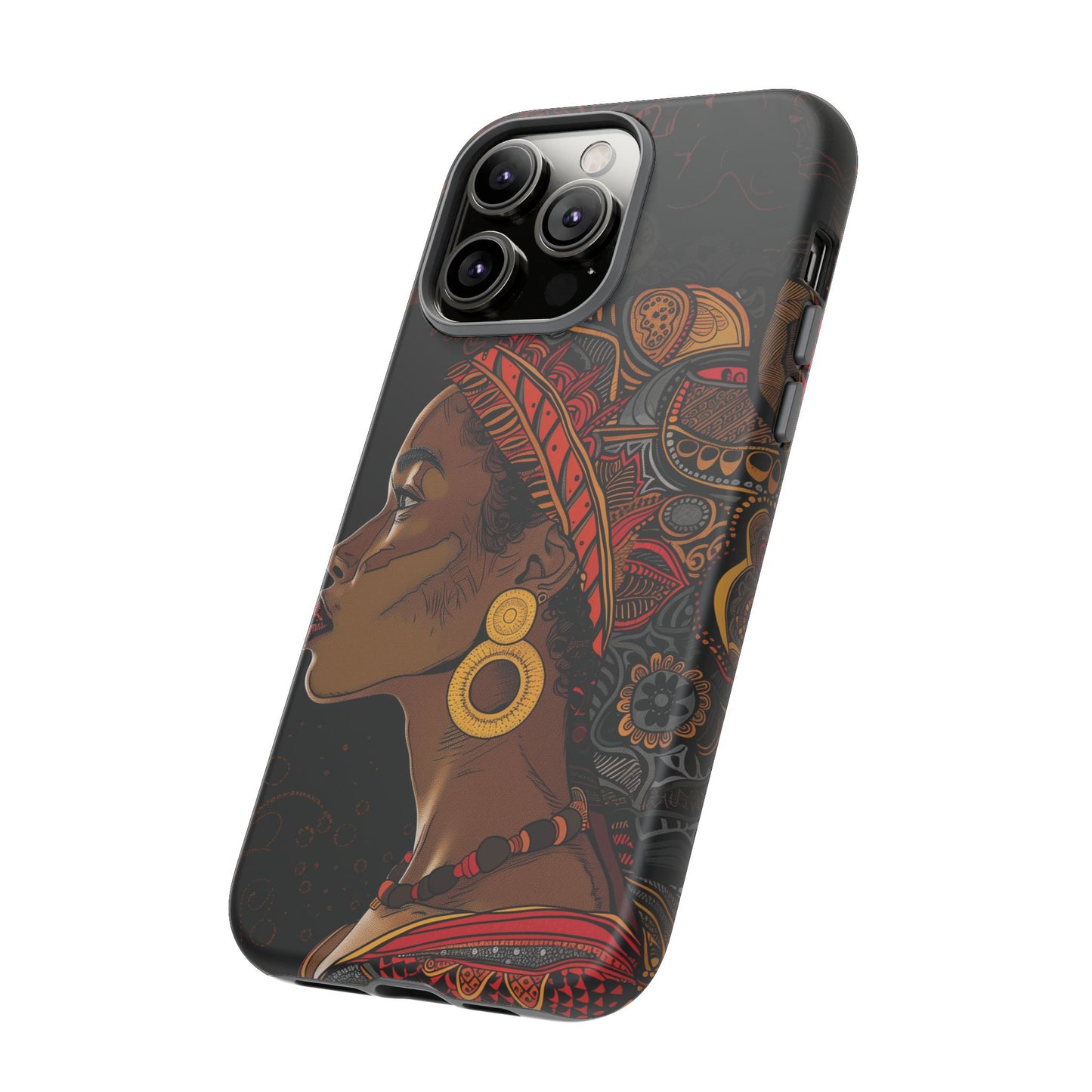 Afrocentric Woman Phone Case - Radiant Queen Digital Art - Bold and Beautiful Cover | iPhone | Samsung | Google | Tough Phone Case