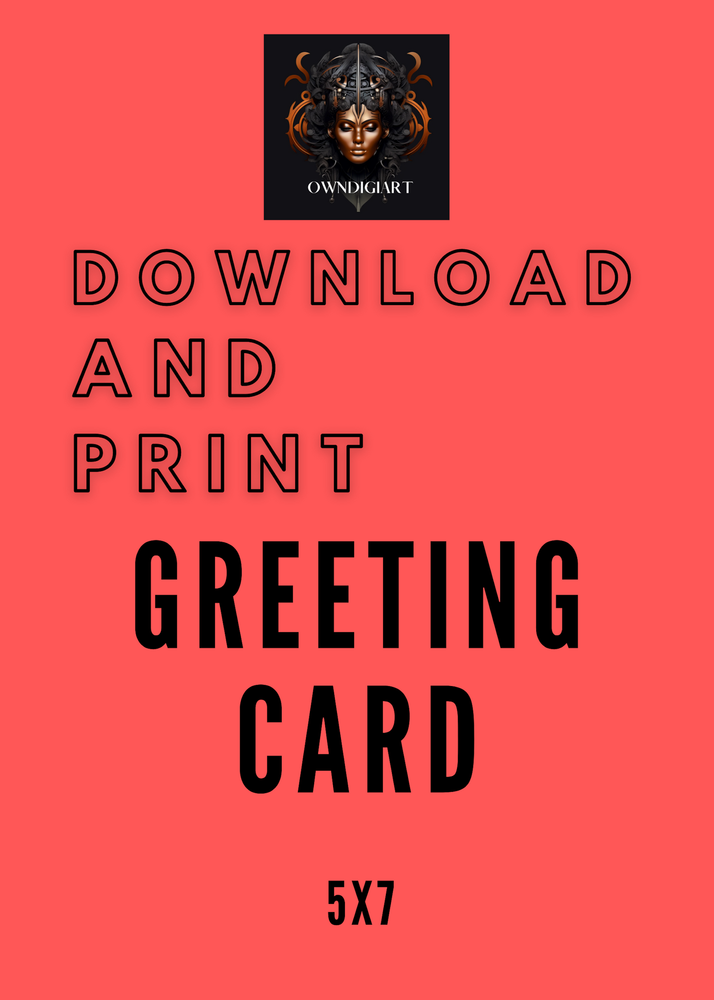 Digital Download Afro Black Art Happy Halloween - Unique and Celebratory Greeting - PDF File - 5x7 Printable -Foldable Cards