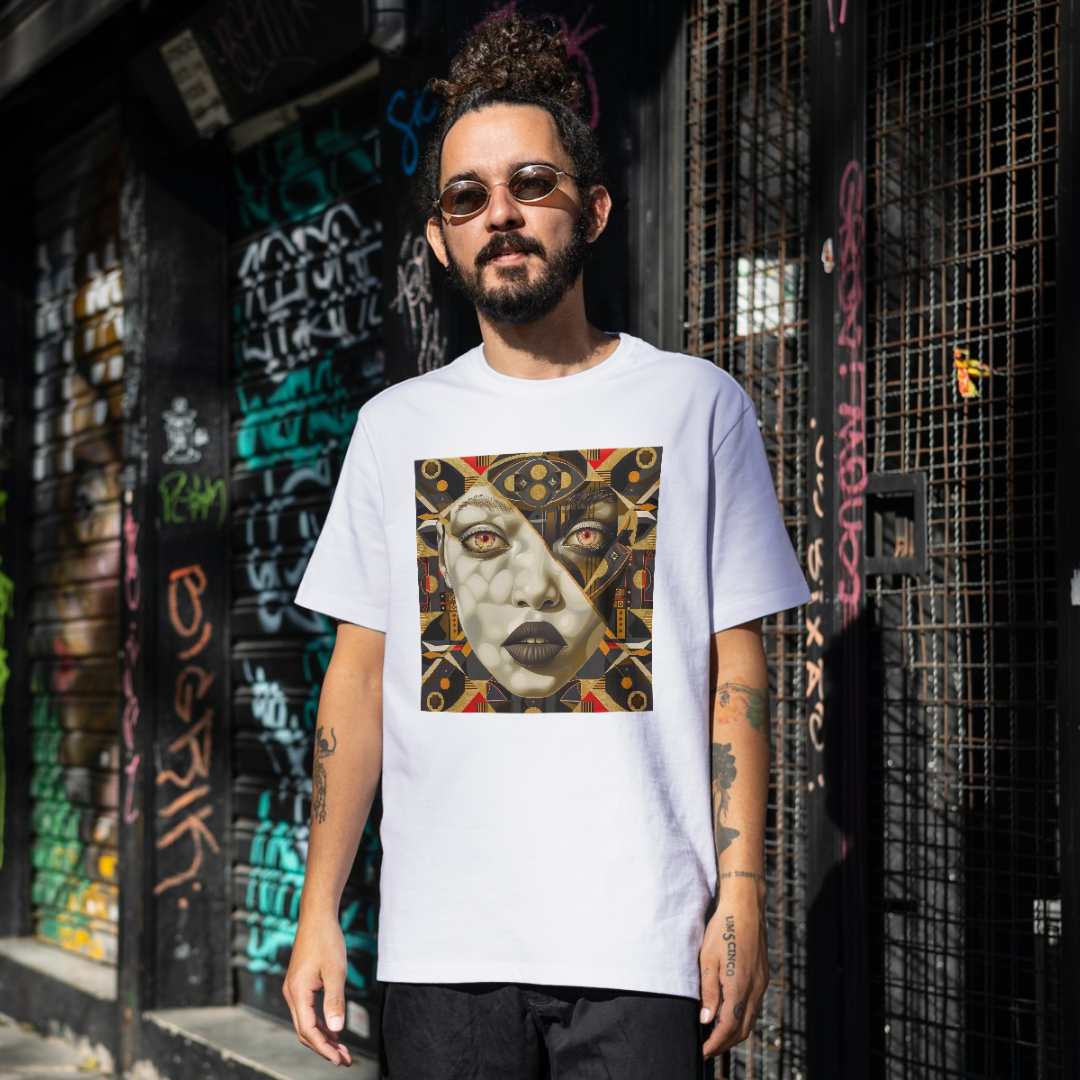 Futuristic Gaze 01 |  Heavyweight Unisex Crewneck T-shirt - Owndigiart