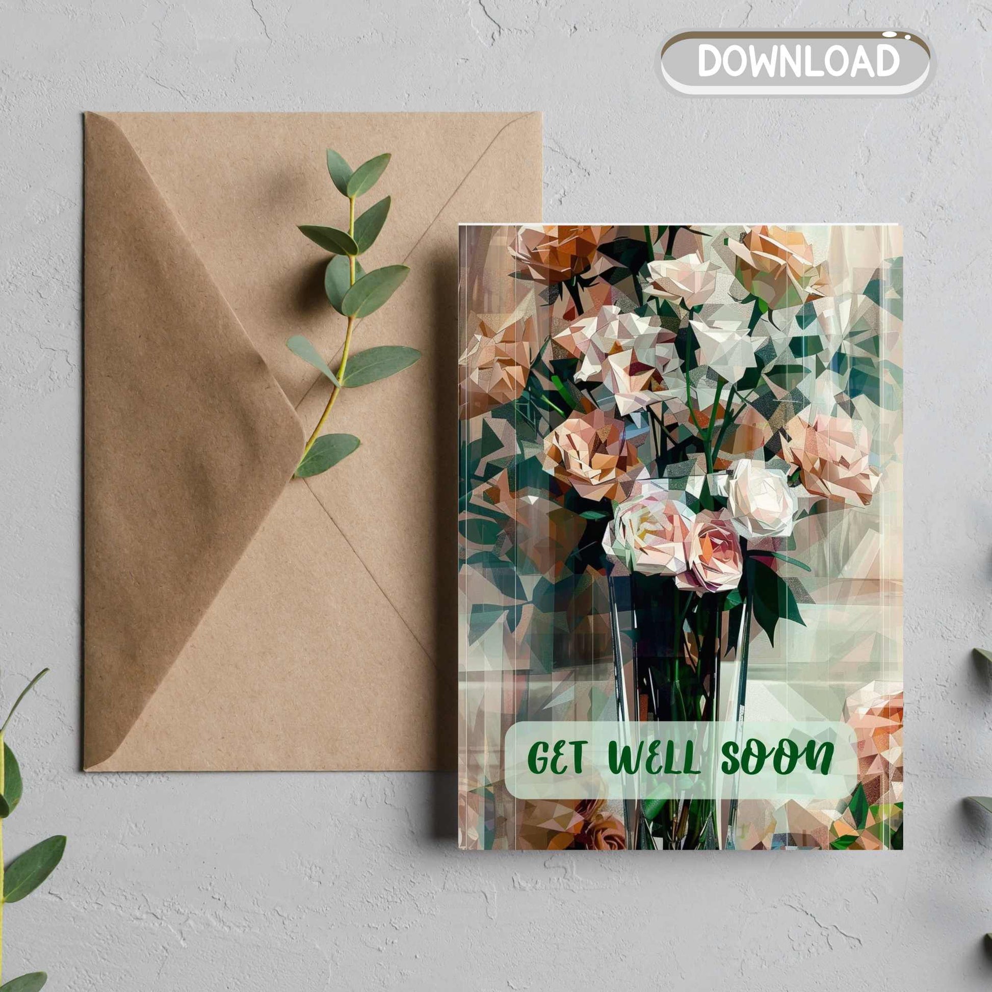 Get Well Soon Digital Download Greeting Card - Owndigiart