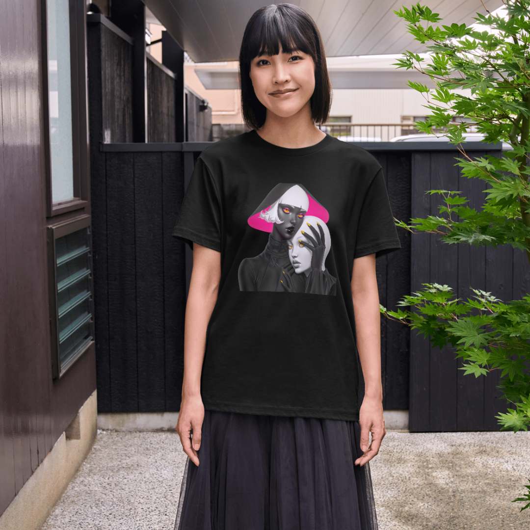 Duality Embrace 02 - Heavyweight Unisex Crewneck T-shirt - Owndigiart