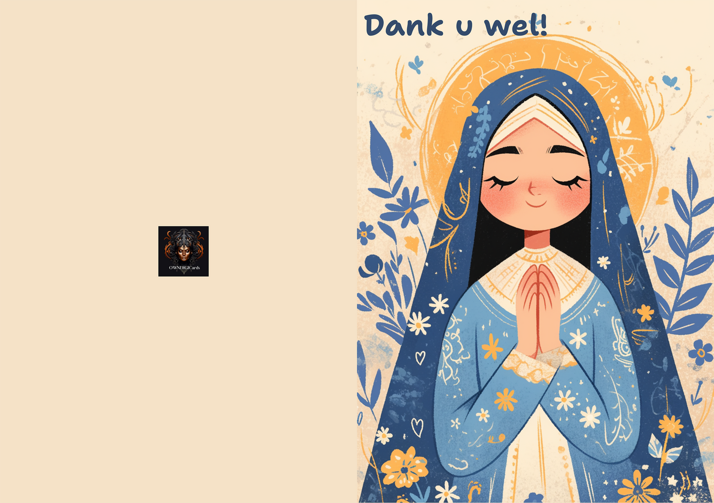 Gratitude in Grace Hijabi Muslim Woman Thank You Card Printable