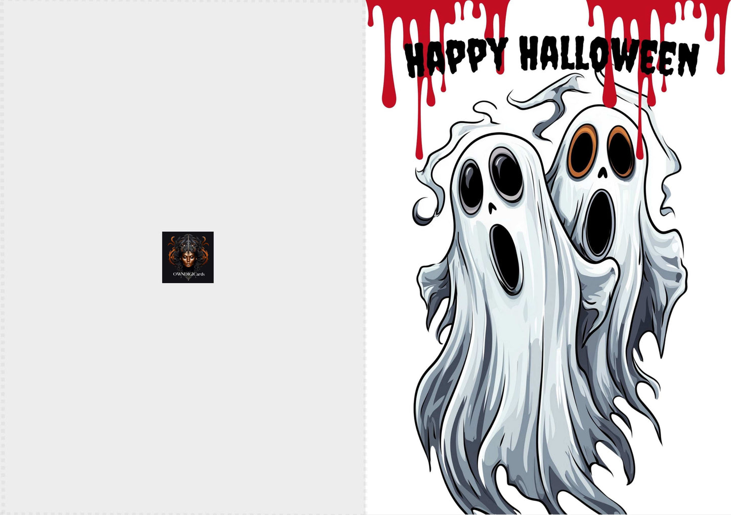 Downloadable Cartoon Ghosts Halloween Card | Spooky Fun for All Ages