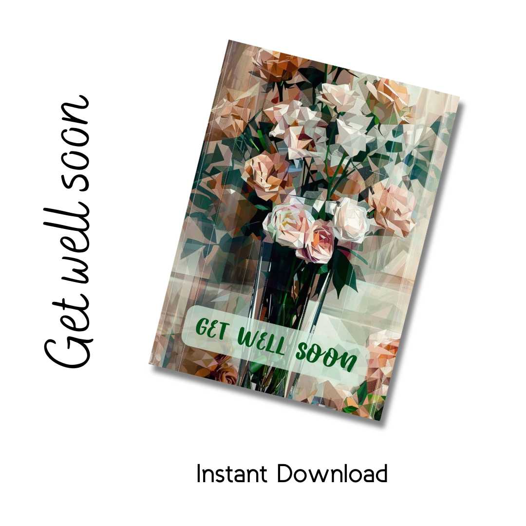 Get Well Soon Digital Download Greeting Card - Owndigiart