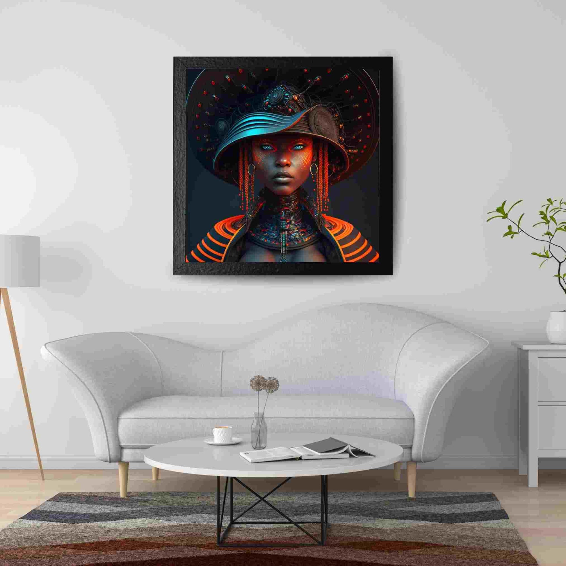 Futuristic Blue eyed statement - Afro Futurism - Digital Download - Owndigiart