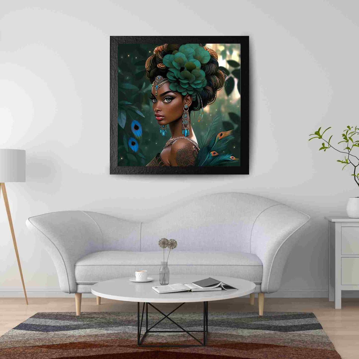 Digital Download: Beautiful Peacock Afro Inspired Women 02 - Owndigiart