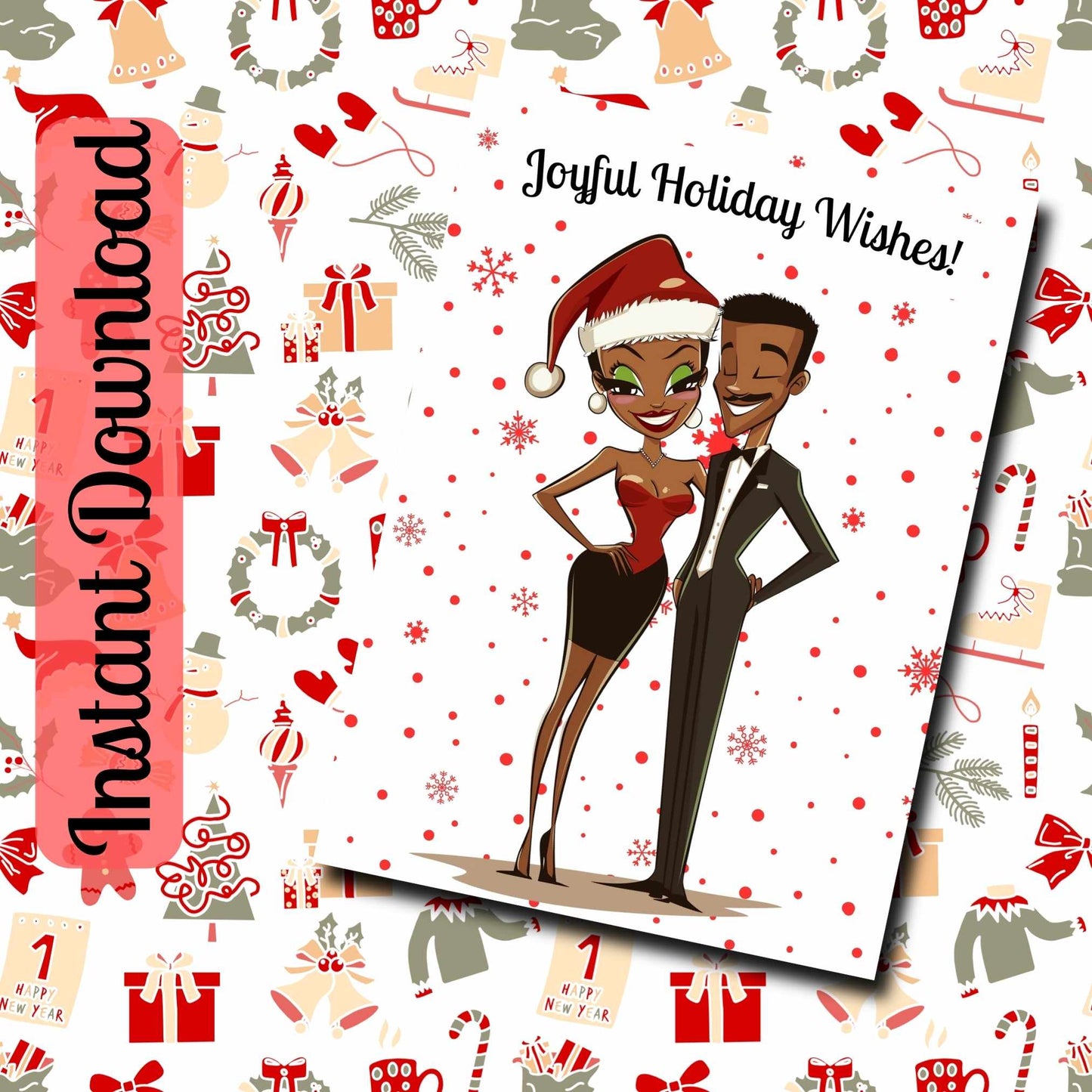 Joyful Holiday Wishes | Festive Holiday Greetings | Digital Download