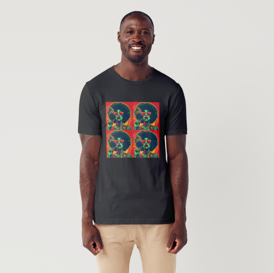 Afro Woman Graphic Tee | Heavyweight Unisex Crewneck T-shirt