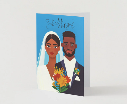 Elegant Foldable Wedding Card Digital Download – Bride and Groom Art