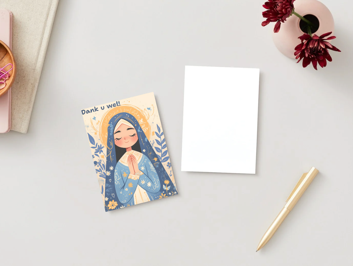 Gratitude in Grace Hijabi Muslim Woman Thank You Card Printable