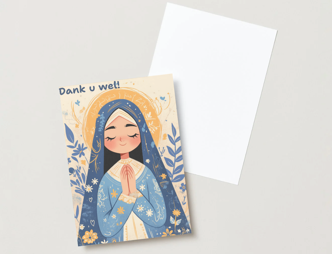 Gratitude in Grace Hijabi Muslim Woman Thank You Card Printable
