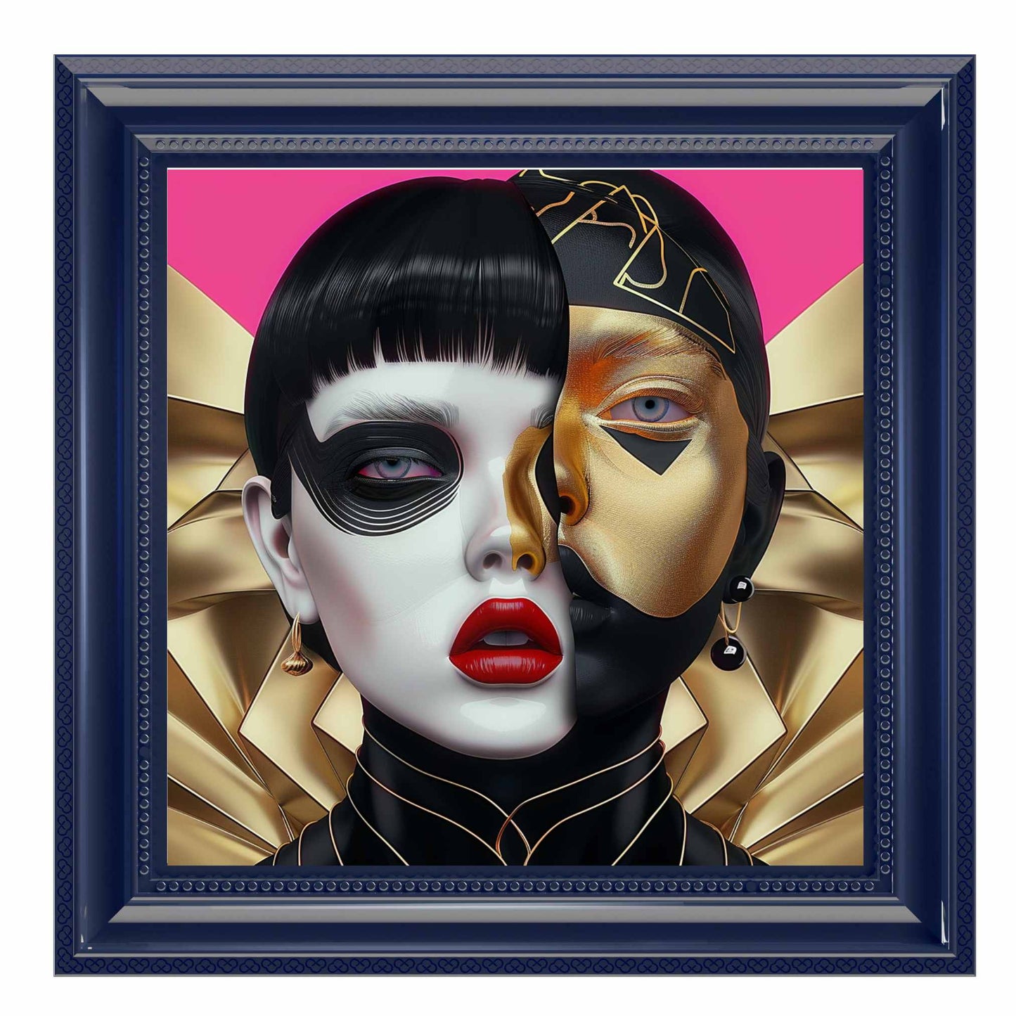 Futuristic Duality Abstract Portrait - Owndigiart