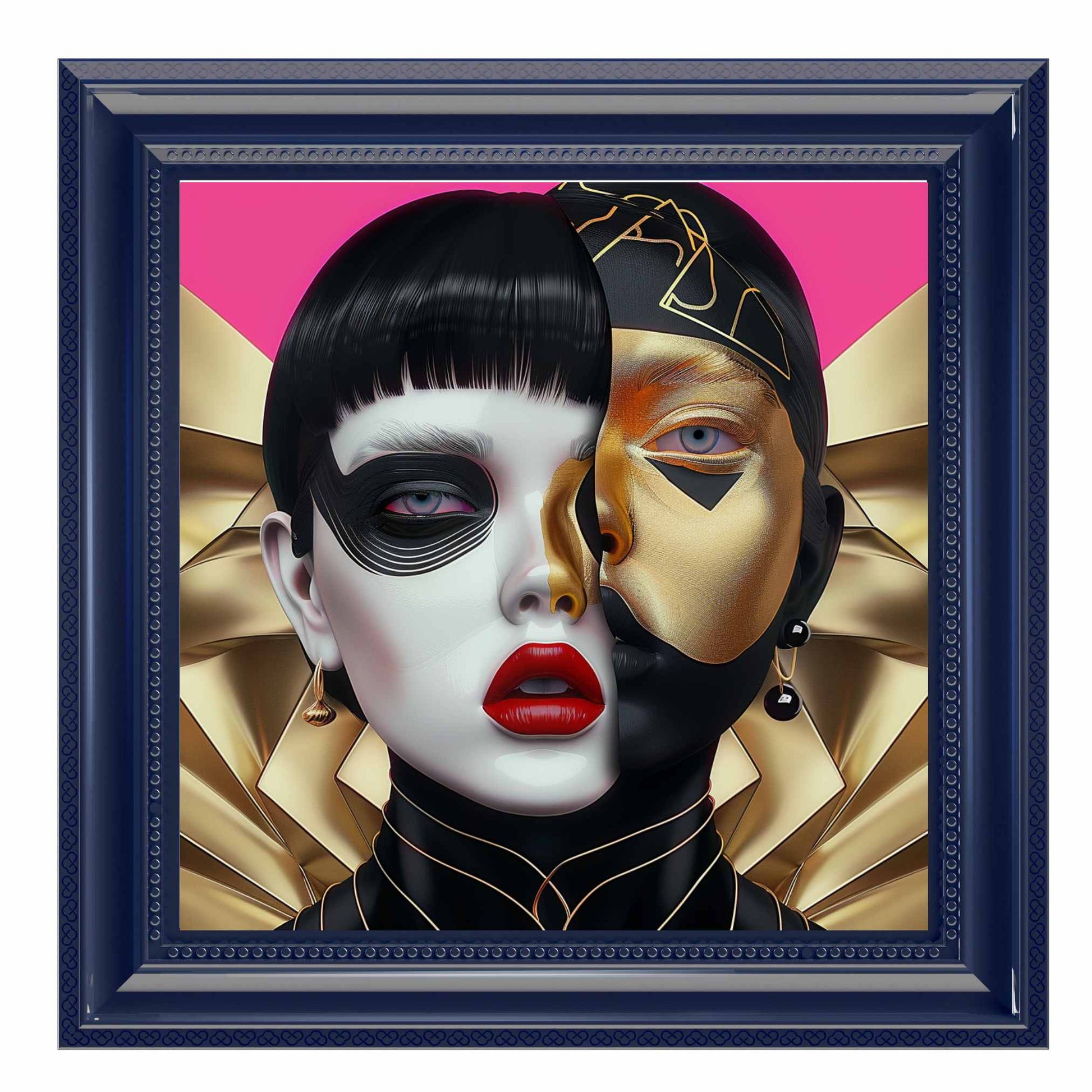 Futuristic Duality Abstract Portrait - Owndigiart