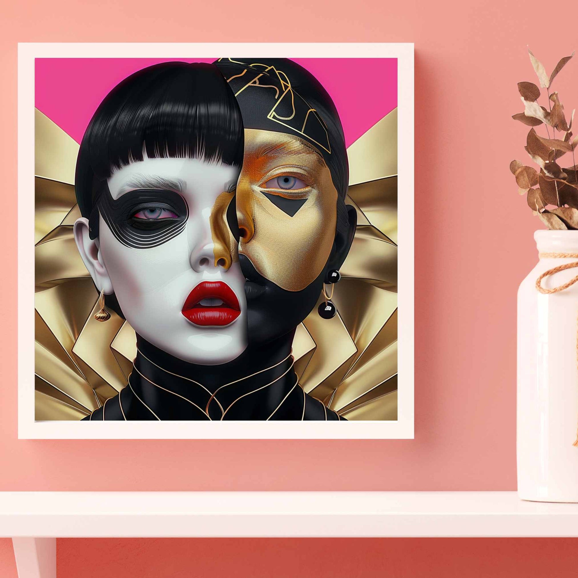 Futuristic Duality Abstract Portrait - Owndigiart