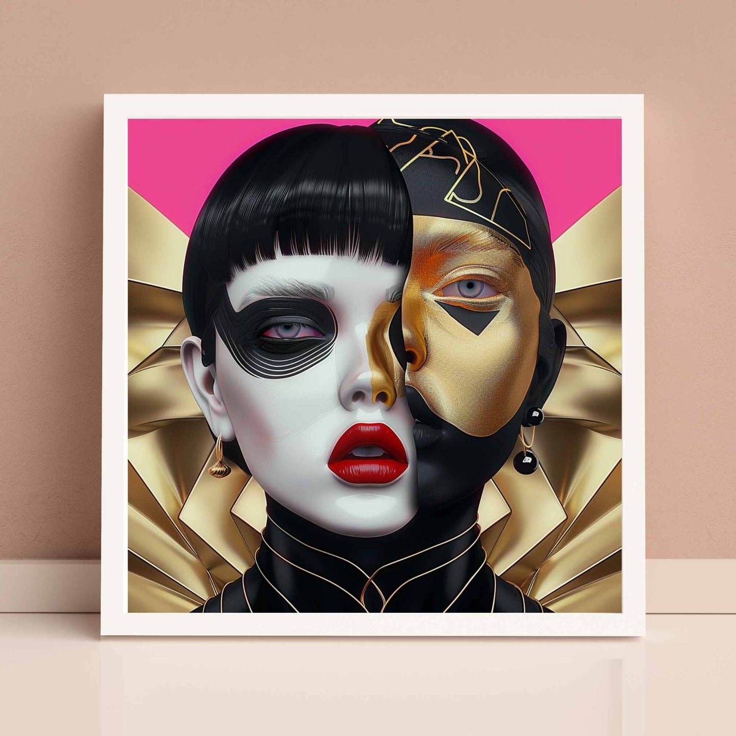 Futuristic Duality Abstract Portrait - Owndigiart