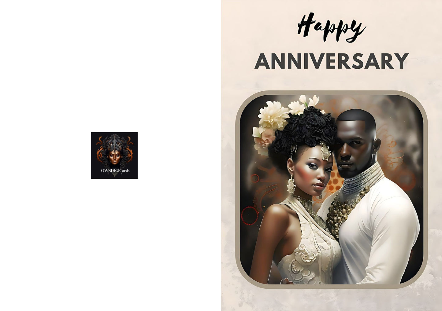 Happy Anniversary - Celebrate with Elegance: Black Art Greeting Cards for Every Occasion - Digital Instant Download