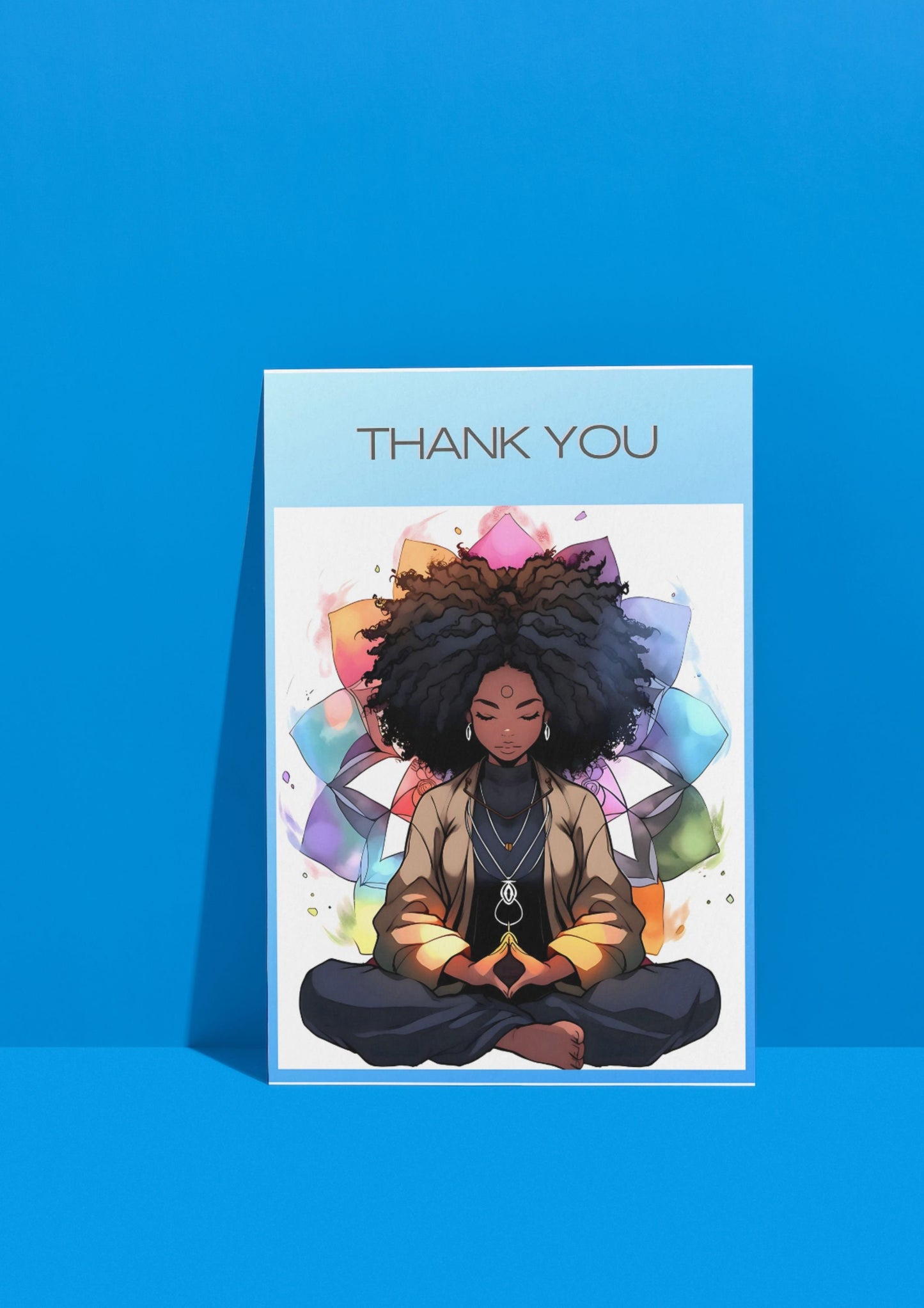 Digital Download Afro Black Art Thank You Card - Unique and Celebratory Greeting - PDF File - Printable - Greeting Cards