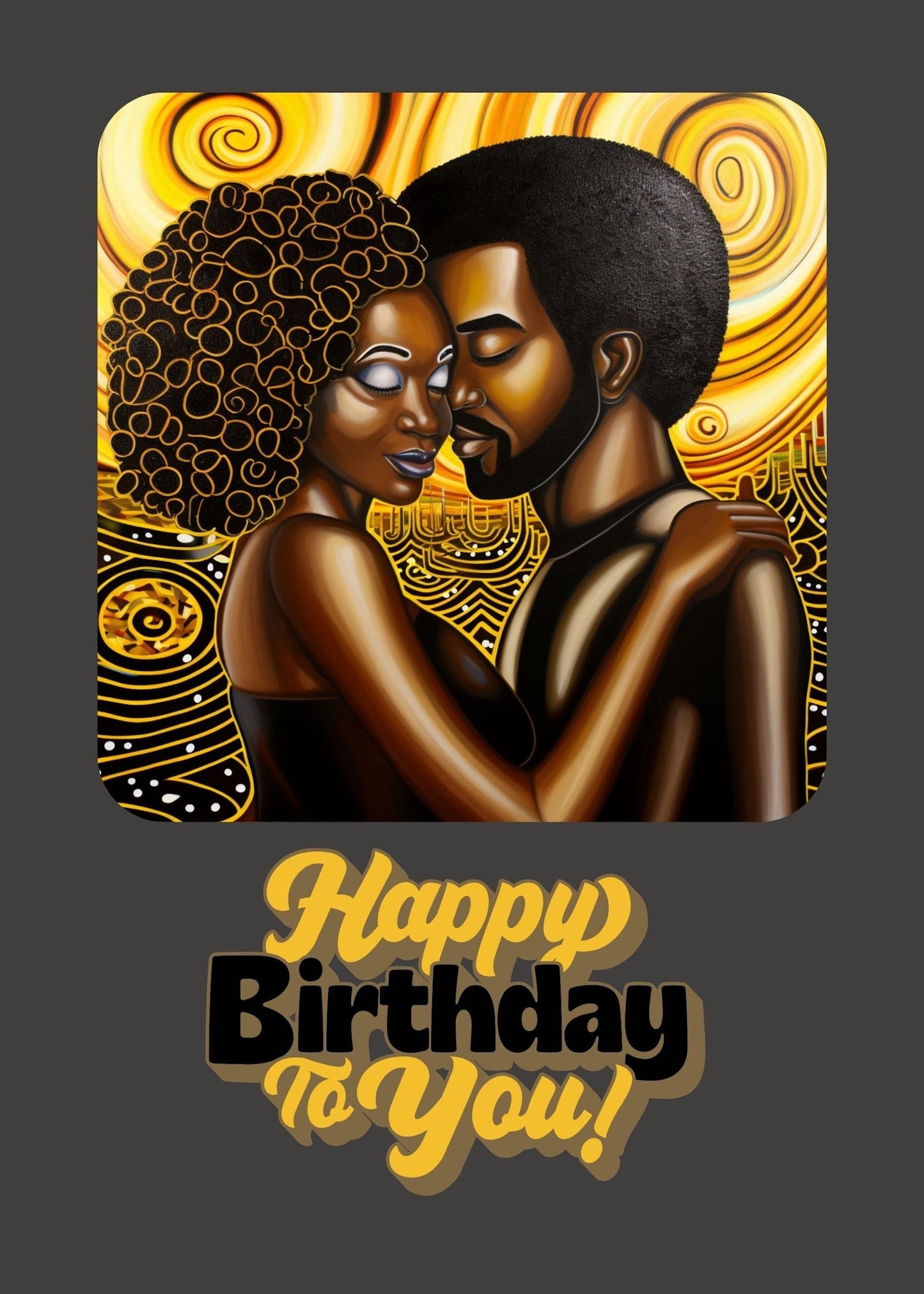 Digital Download  Birthday Card - Unique and Celebratory Greeting - PDF File - 5x7 Printable - Greeting Cards Active - Afro Cards