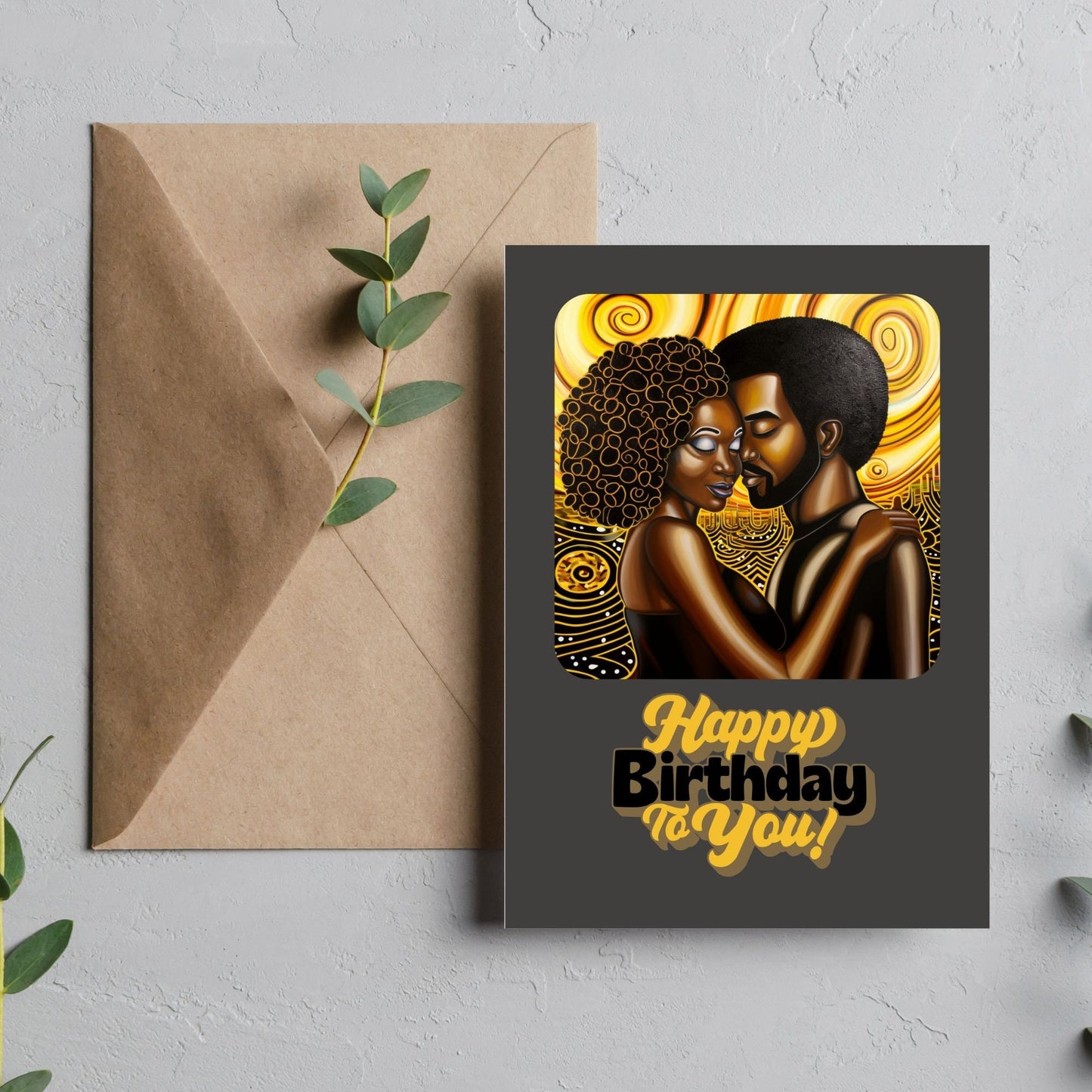 Digital Download  Birthday Card - Unique and Celebratory Greeting - PDF File - 5x7 Printable - Greeting Cards Active - Afro Cards