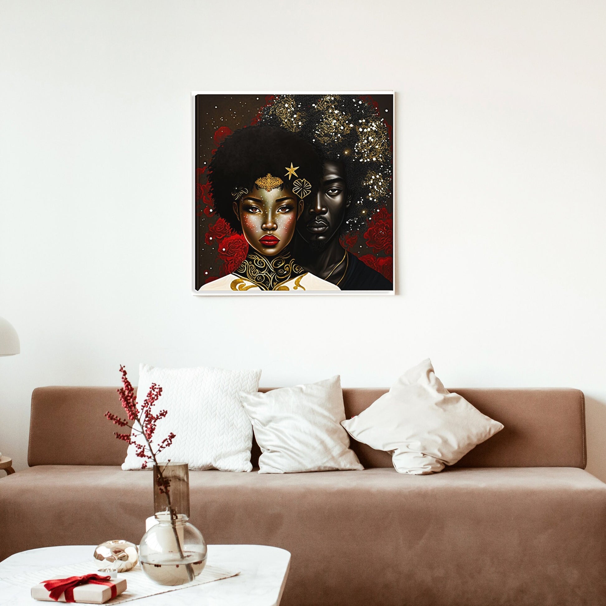 Make Us Shine! - Afro AI Art Download - Instant Black Portrait Art - Digital Wall Decor - Owndigiart