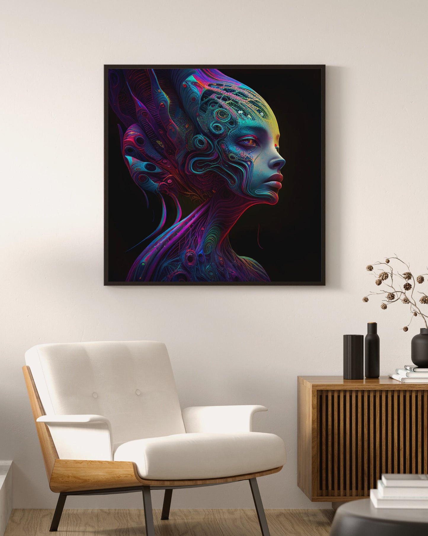 Psychedelic Purple Alien Women Portrait 2  digital download - Owndigiart