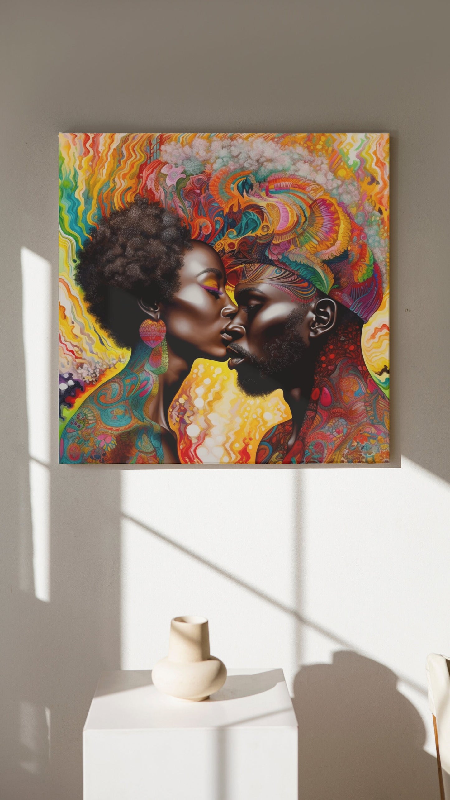 Psychedelic Love Black Art Download - Instant Wall Art - Digital Art Print - Owndigiart