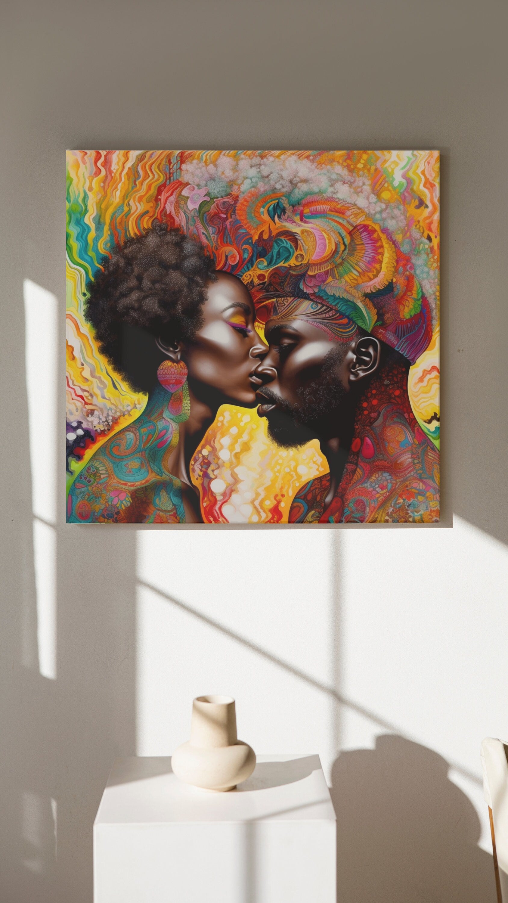 Psychedelic Love Black Art Download - Instant Wall Art - Digital Art Print - Owndigiart