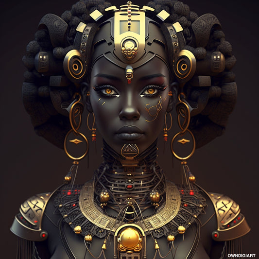 Princess Warrior - Ai Art - Digital Download - Futuristic art - Owndigiart