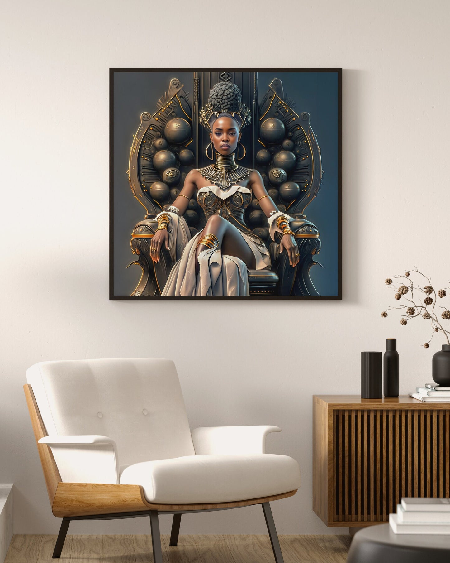 Proud to be Me! - Digital Art Download - Royalty Wall Art, Throne Room Decor, Black art, Afrocentric Art, Ai art - Owndigiart