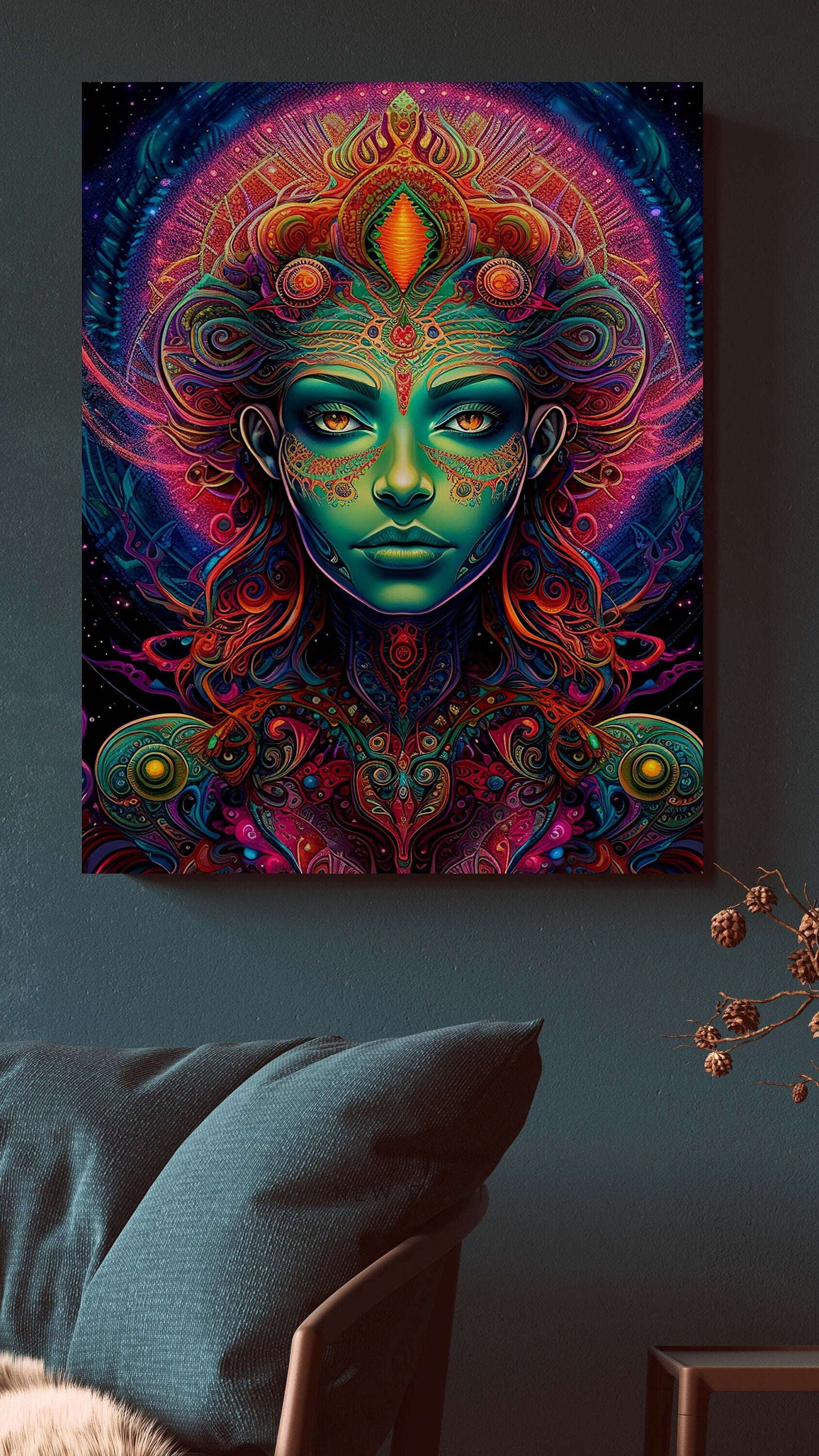 Psychedelic Female Alien Comic Art - Instant Download - Owndigiart