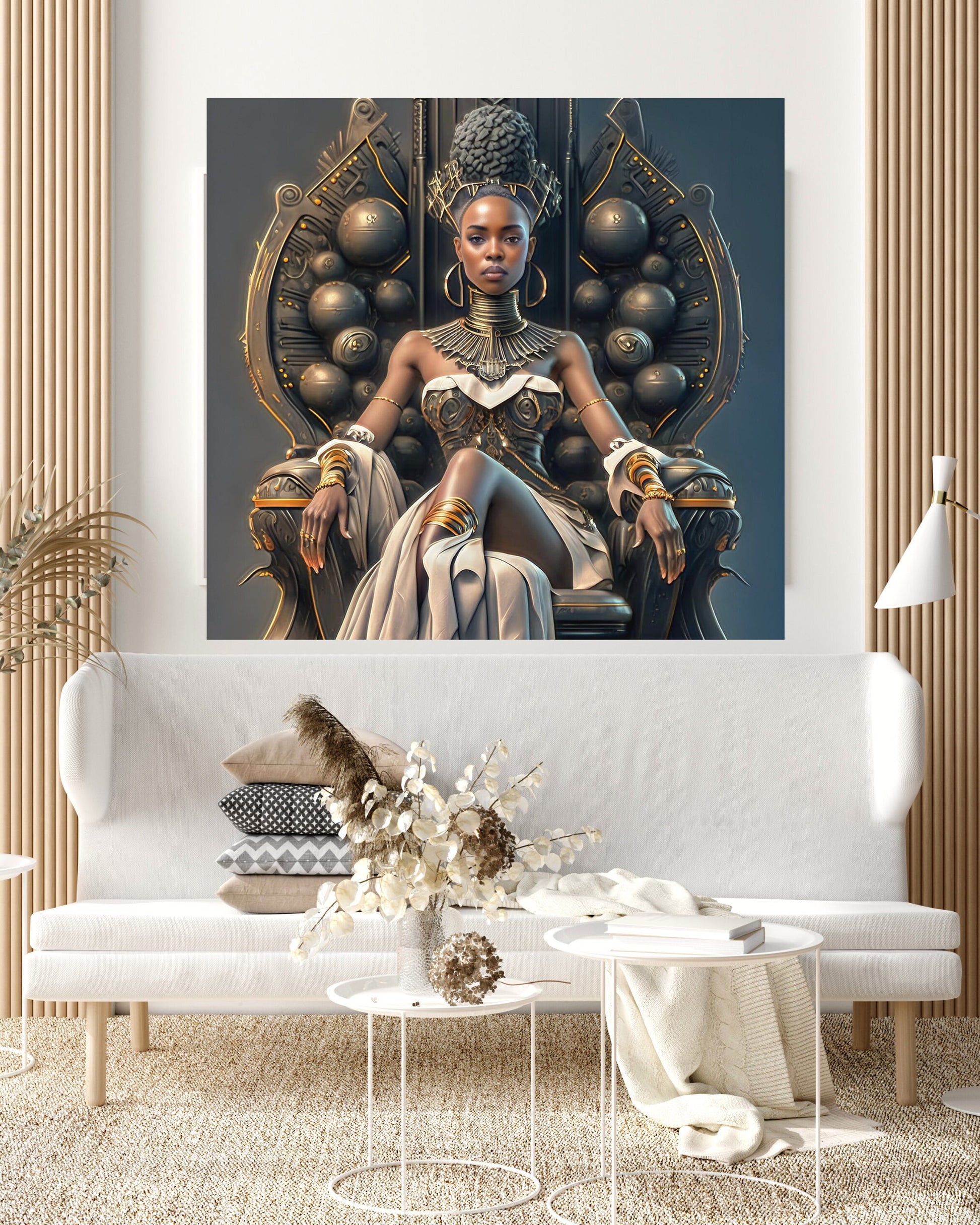 Proud to be Me! - Digital Art Download - Royalty Wall Art, Throne Room Decor, Black art, Afrocentric Art, Ai art - Owndigiart