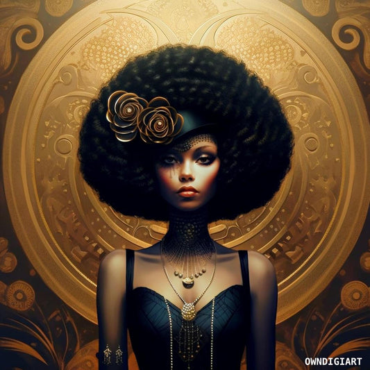 Digital Download Retro Futurism Black Women - Wall Art - Instant Download - Owndigiart