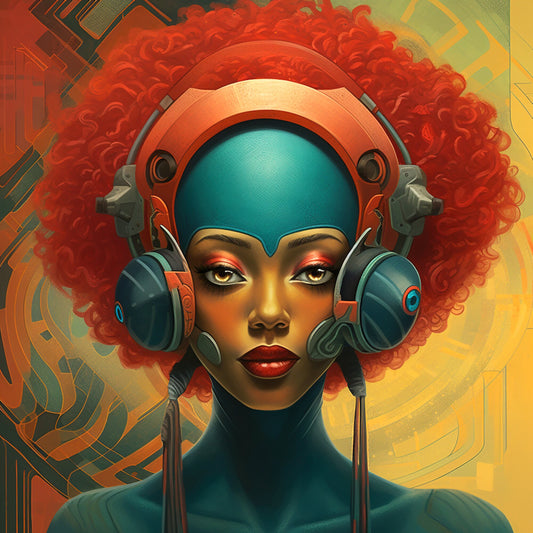 Digital Download Art: Fantasy Futuristic Woman - Cyberpunk - Owndigiart