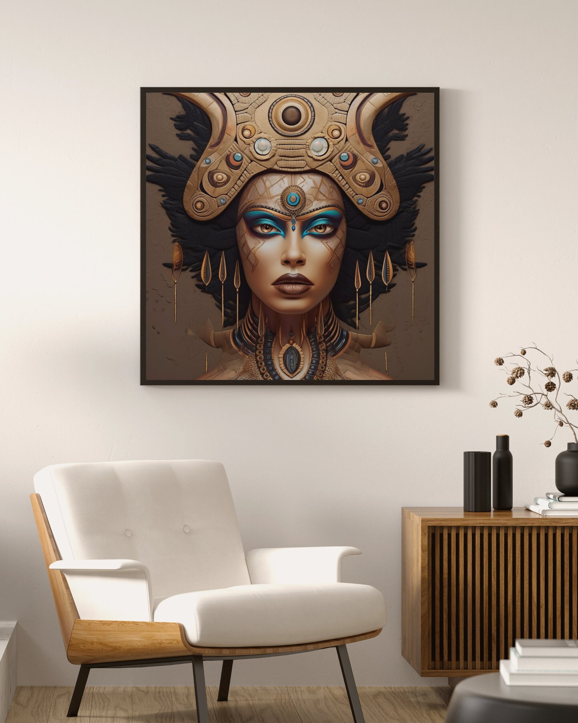 The Third Eye - Digital Download -  Wall art - Black Art - Ai Art - Poster Art - Owndigiart