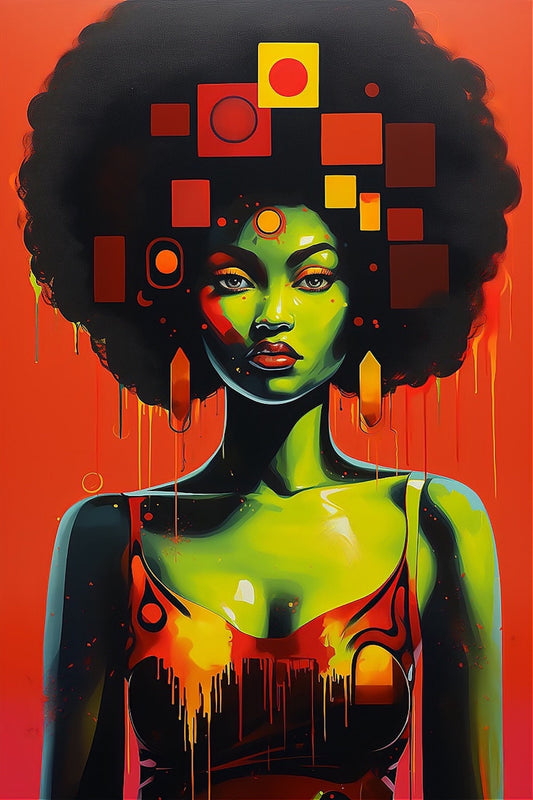 Afro Pop Art Style Black Woman - Instant Download - Funky Art - Owndigiart