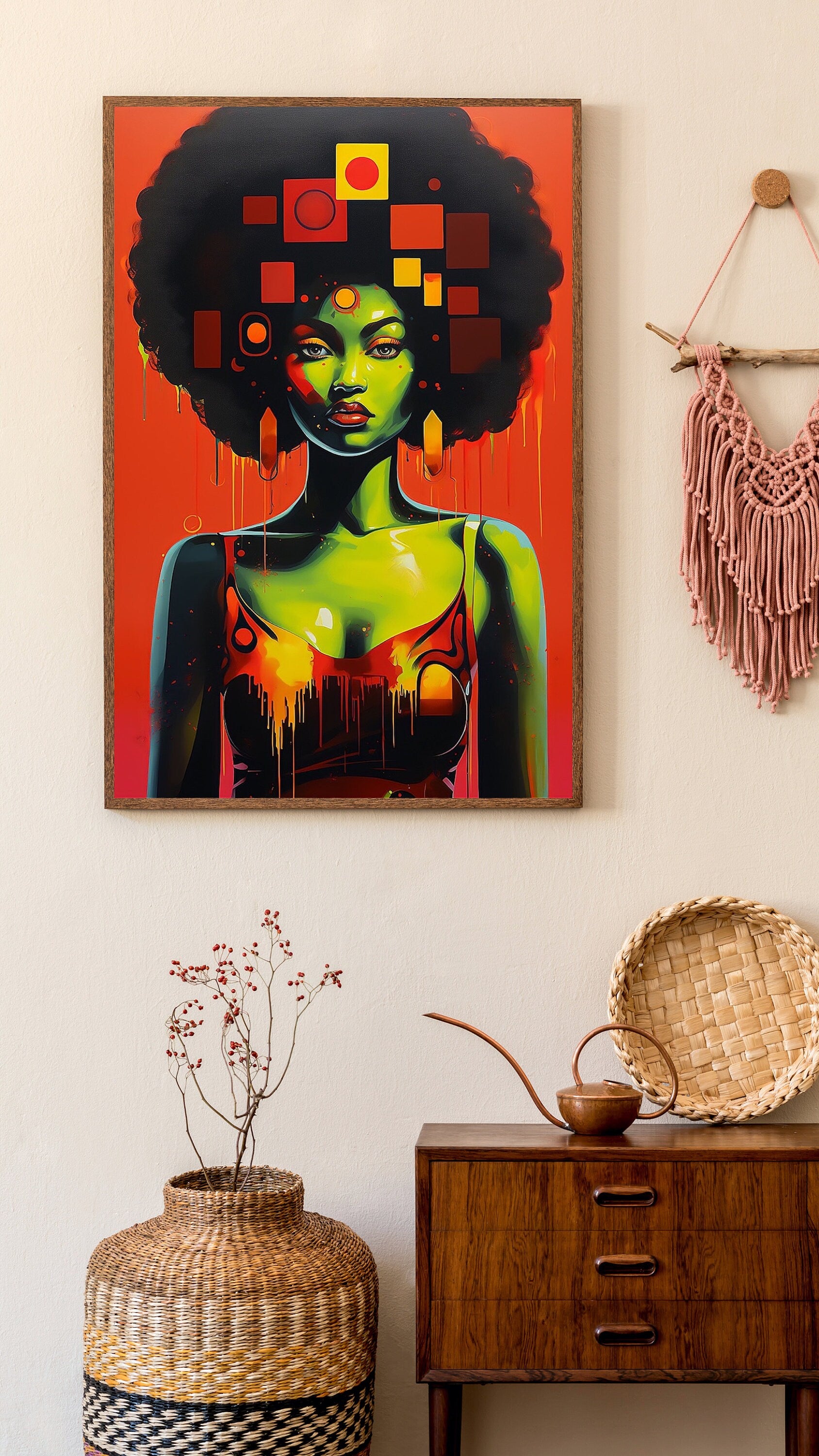 Afro Pop Art Style Black Woman - Instant Download - Funky Art - Owndigiart