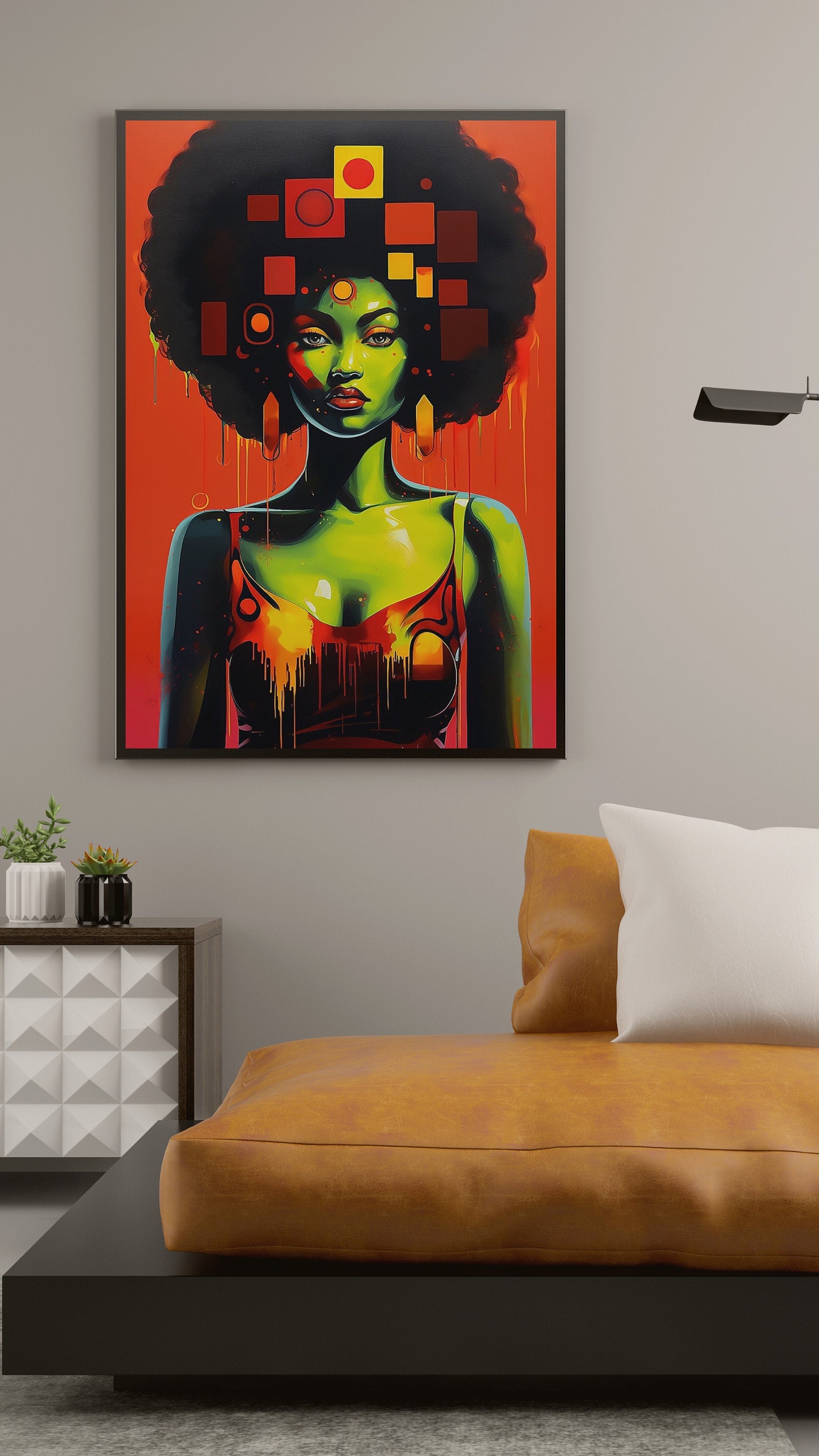 Afro Pop Art Style Black Woman - Instant Download - Funky Art - Owndigiart