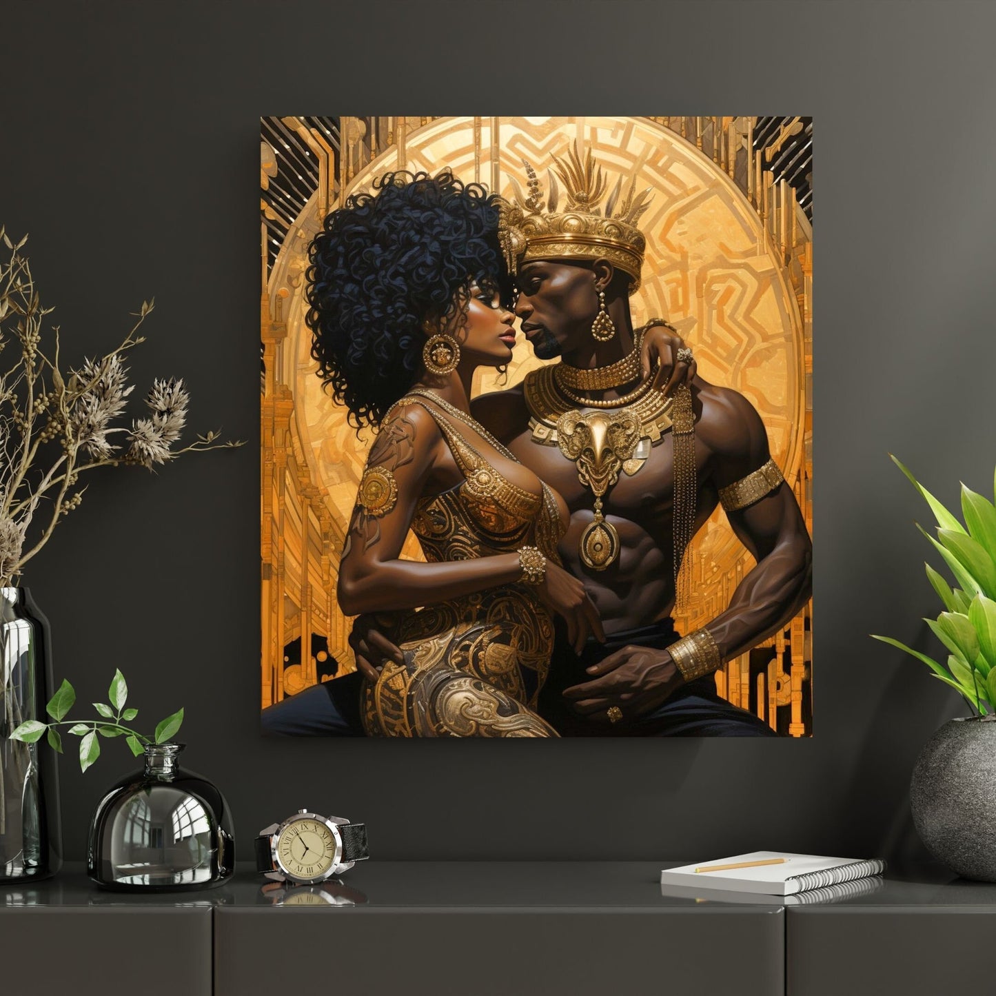 Ancient Gold - Digital Art Download - Elegant Wall Decor - Ai Art - Black Art - Wall Art - Instant Download - Owndigiart