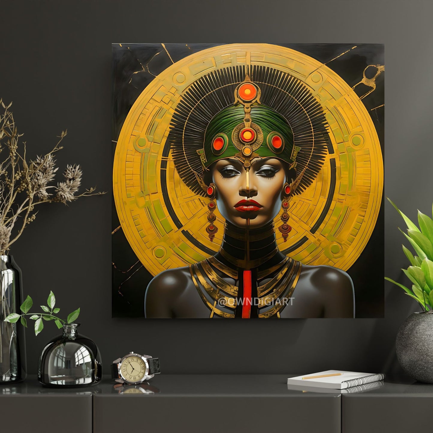 Hues of Egypt  - Digital Download: AI Art - Wall art - Black art - Afro-Optic Expressions - Black Visionary Art -  Abstract Printable - Owndigiart