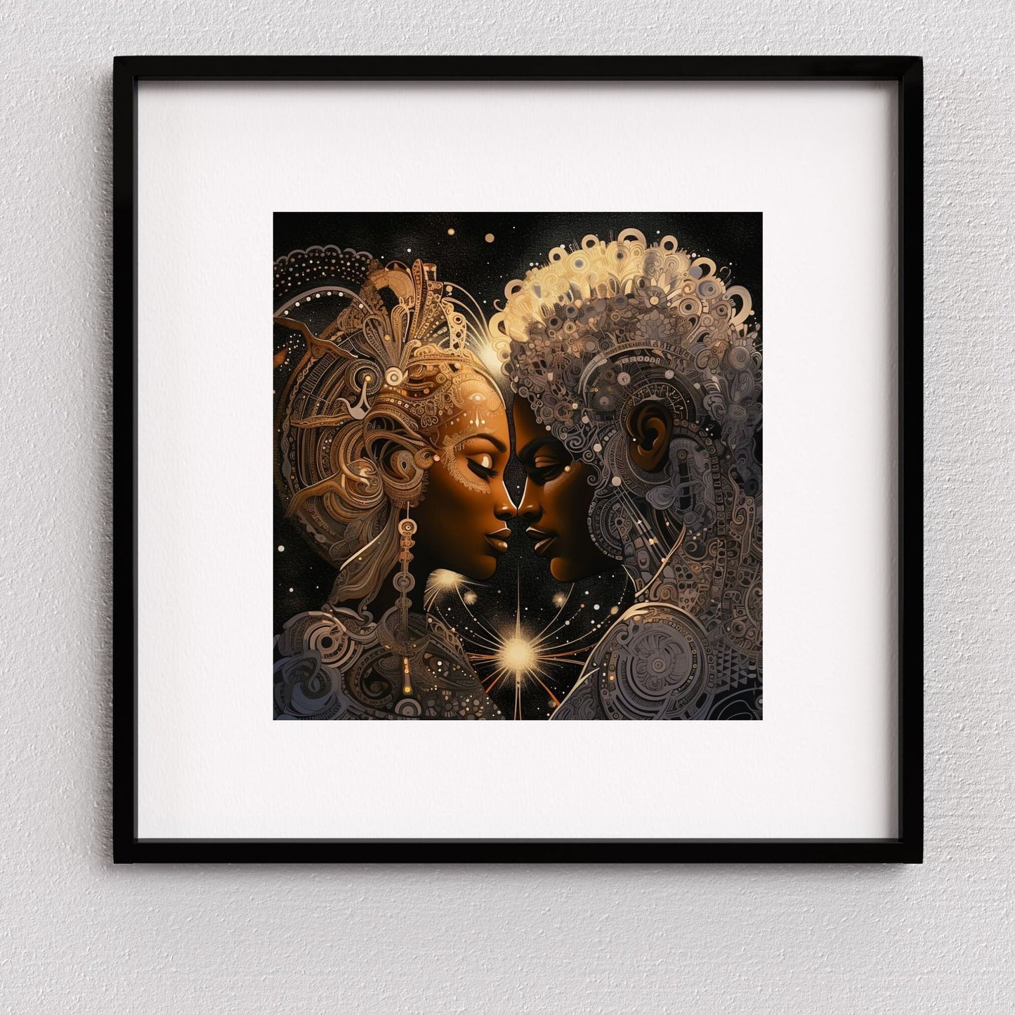 Fusion of the cosmic and the mechanical - Digital Download - Black Art - Ai Art - Cosmic Art - Gift Ideas - Love Art - Owndigiart