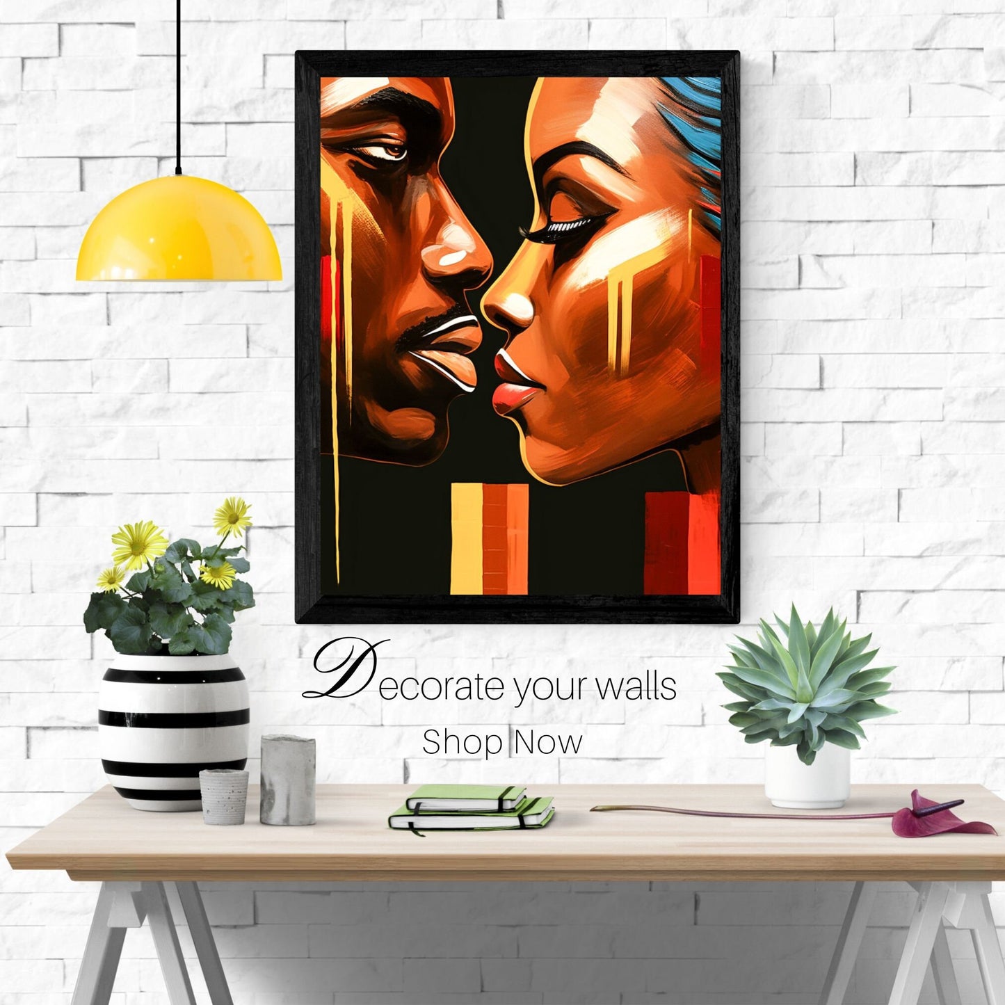 Digital Download: Paint Effect African Couple Art 02- Instant Access - Wall Art - Instant Download - Black Art - African Art - Ai art Active - Owndigiart