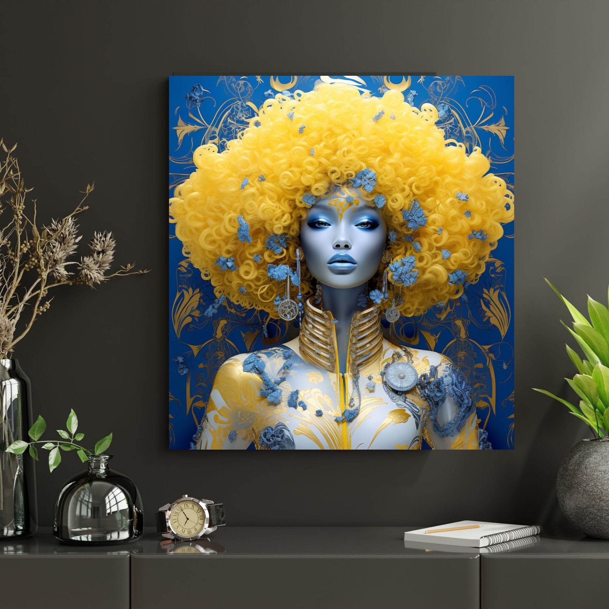 Enchanting Sunshine Dreams - Digital AI Portrait Download  - Wall Art - Black Art - Afrofuturism - Ai Art - Gift Ideas - Instant Download - Owndigiart