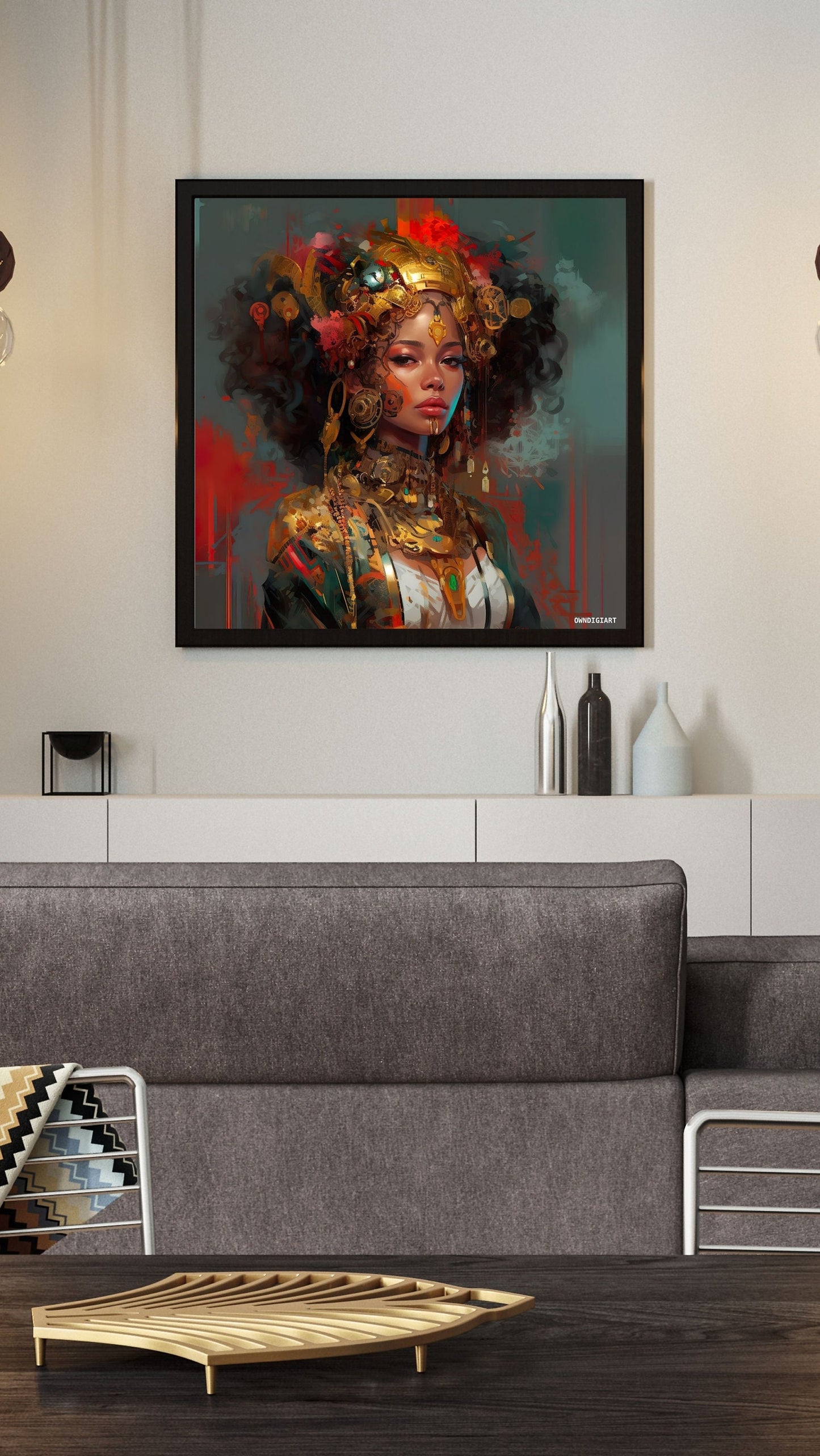 Digital Download of Ornate Woman - Beautiful Art Print for Home Decor - Ai Art - Wall Art - Black Art - Instant Download - Owndigiart