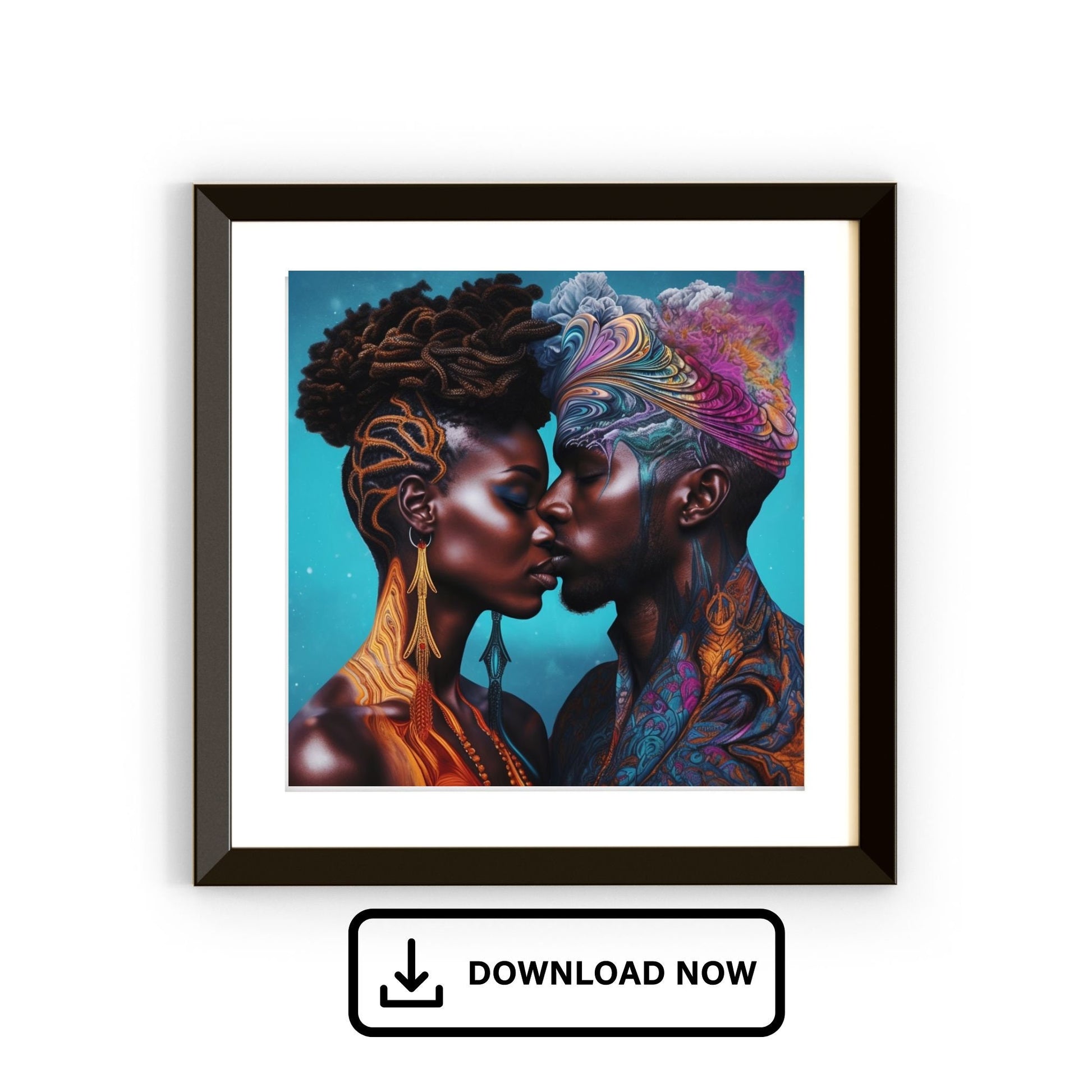 Psychedelic Love Digital Art Download Two - Instant Download - Black Art - Love Art - Wall Art - Owndigiart