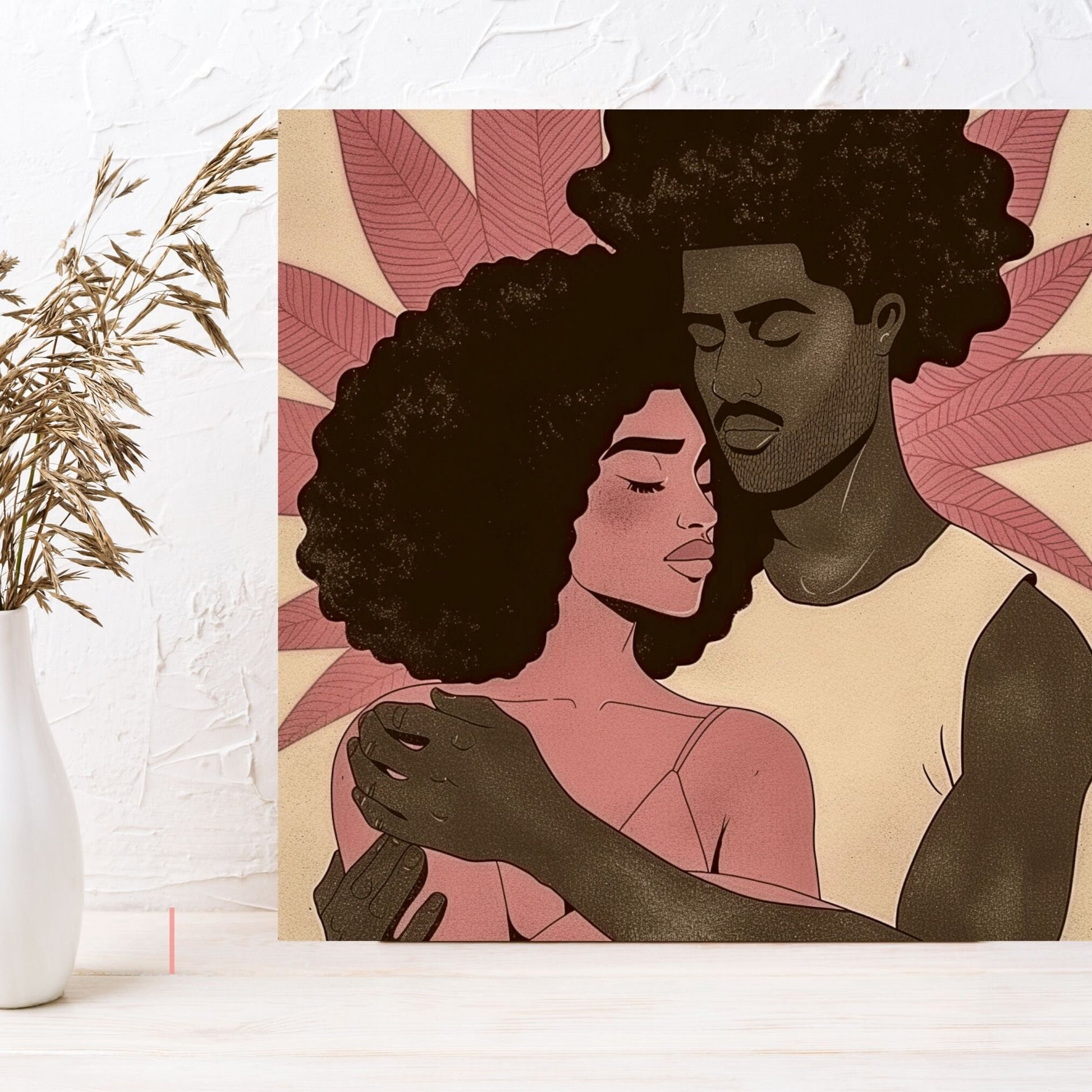 Digital Download - Romantic Couple -  - Instant download - Love Art -  Gift Idea  - Afro Art - wall art - Owndigiart