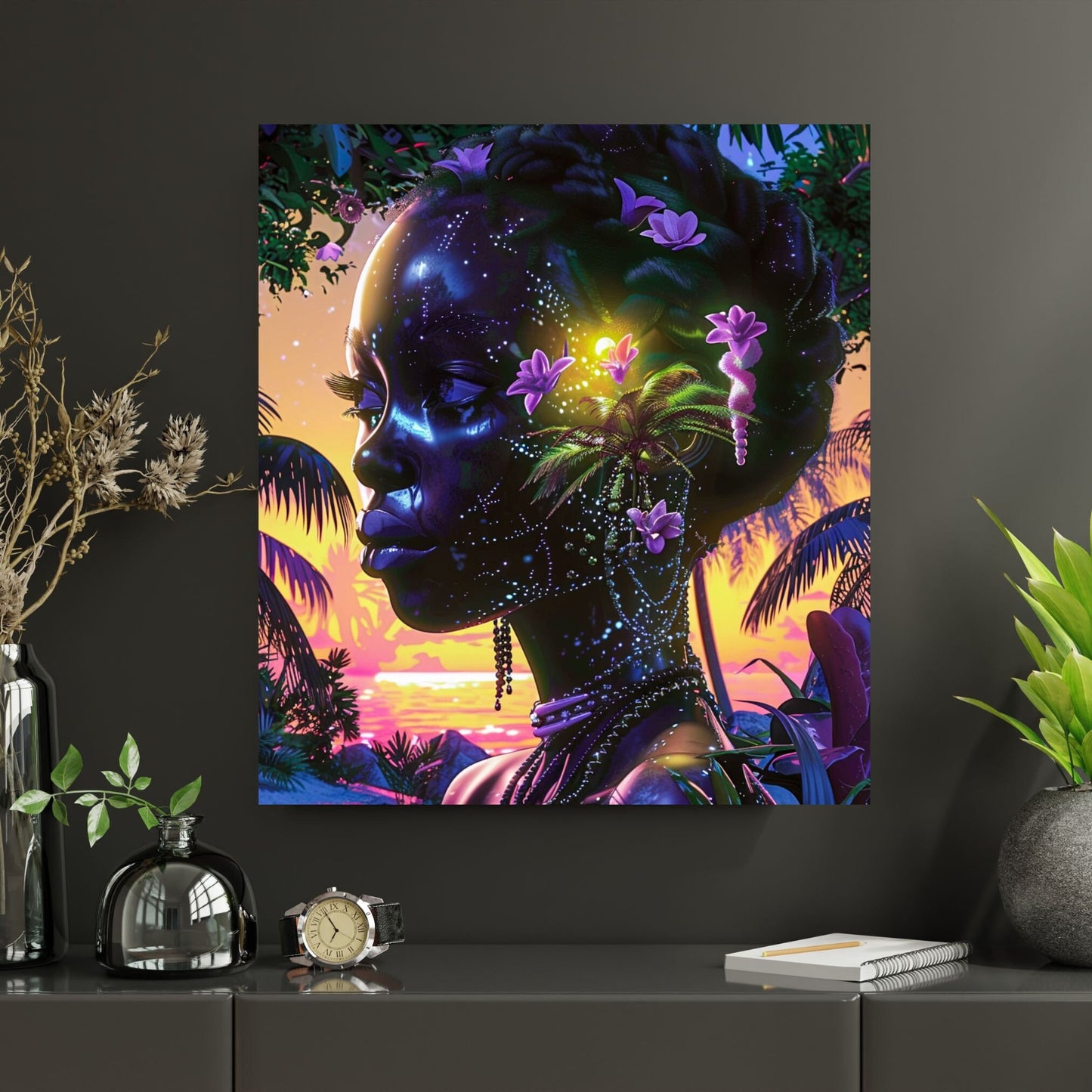 Digital Download -  Tropical Paradise Within 02 - Futuristic Art - Fantasy Art - Wall Art - Afro Art - Printable Art - Owndigiart