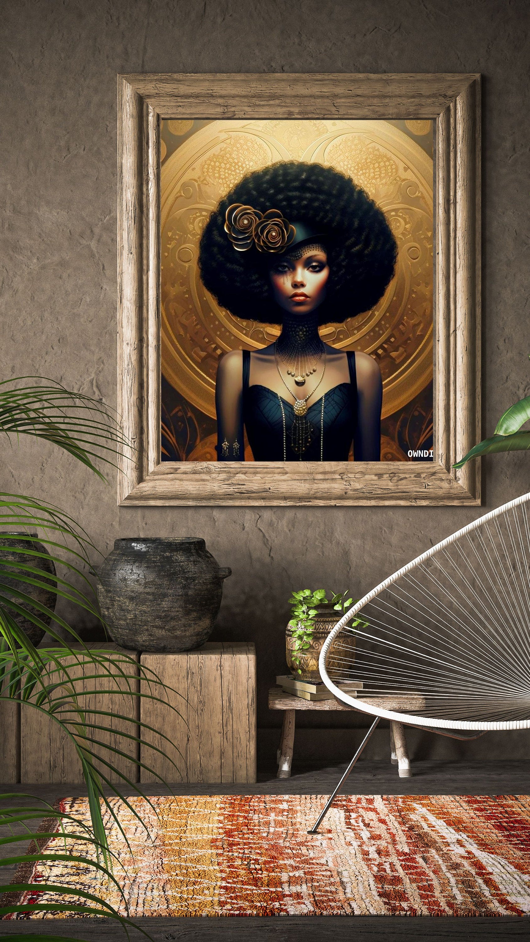 Digital Download Retro Futurism Black Women - Wall Art - Instant Download - Owndigiart